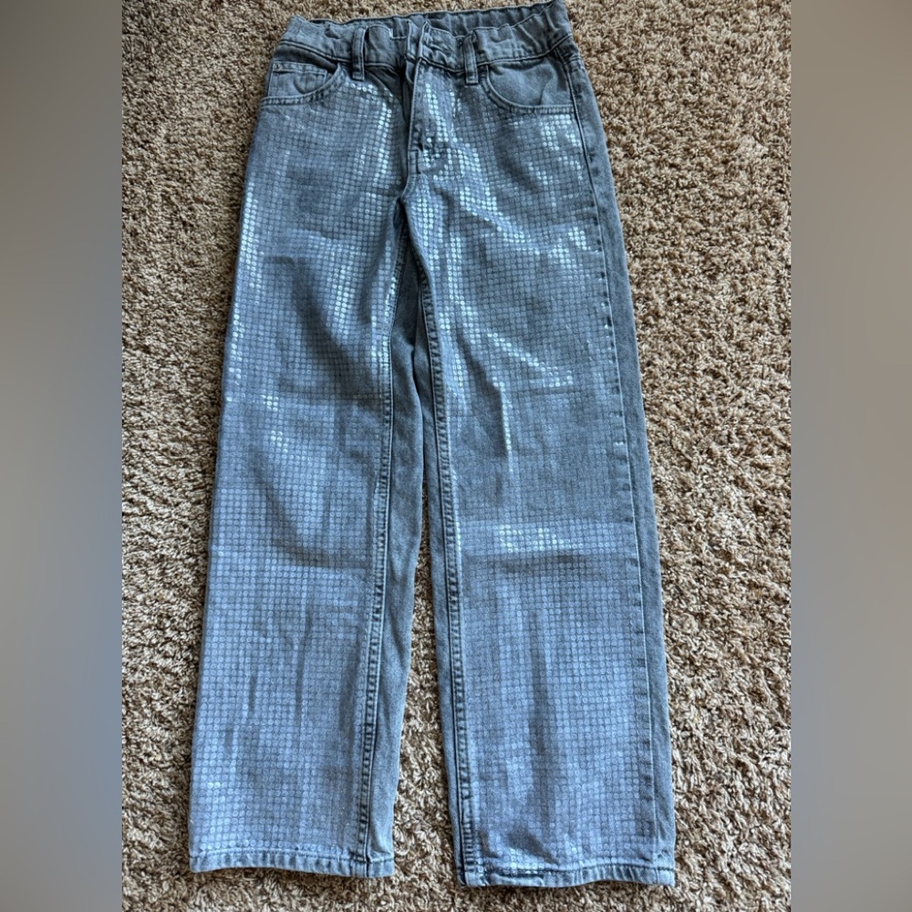 Zara grey jeans, with sequins, size 10